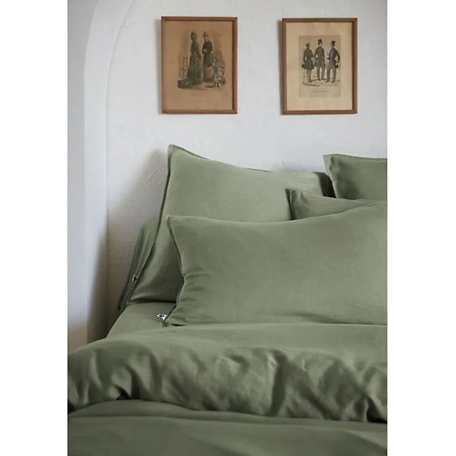 L'Effet Papillon Drap housse "Lysandre" toutes dimensions "Lyocel" - Lysandre Thym - 160 x 200 cm bonnet de 30 cm