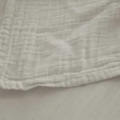 Linnea Drap housse MILOS mousseline de coton 160x200 cm bonnet 30 cm uni beige ficelle