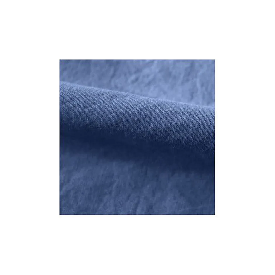 Vent Du Sud Drap housse Palace pur coton teint lavé 63 fils/cm² - Palace Indigo - 180 x 200 cm bonnet de 35 cm New