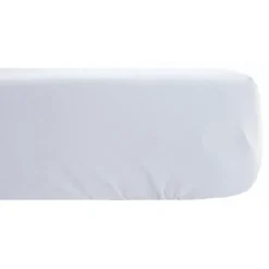 Vent Du Sud Drap housse Palace pur coton teint lavé 63 fils/cm² - Palace Neige - 160 x 200 cm bonnet de 35 cm