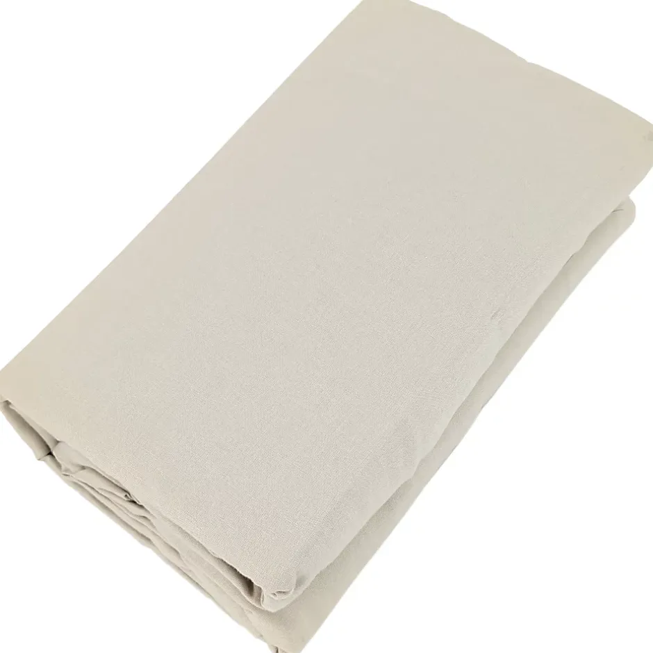 Linnea Drap housse PALACE pur coton lavé 180x200 cm bonnet 35 cm uni beige lin Outlet