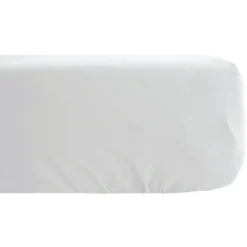 Linnea Drap housse PALACE pur coton lavé 90x190 cm bonnet 30 cm uni blanc neige