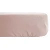 Vent Du Sud Drap housse Palace pur coton teint lavé 63 fils/cm² - Palace Rose - 160 x 200 cm bonnet de 35 cm