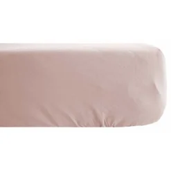 Vent Du Sud Drap housse Palace pur coton teint lavé 63 fils/cm² - Palace Rose - 160 x 200 cm bonnet de 35 cm