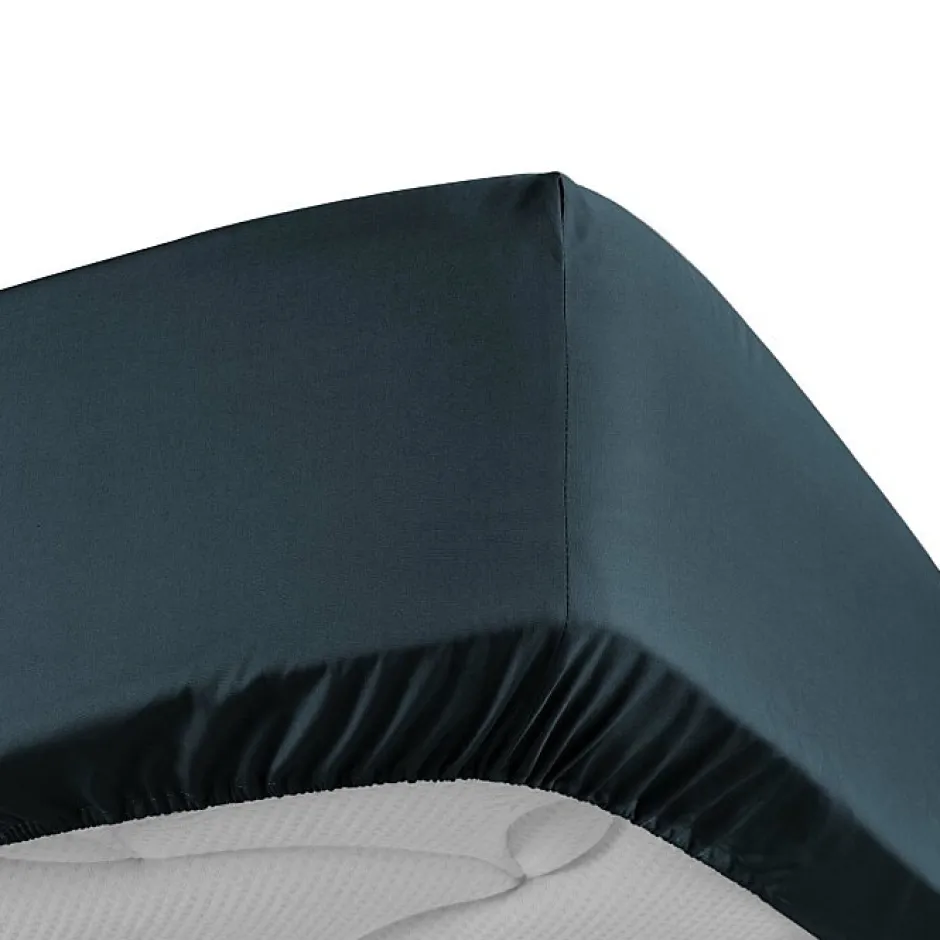 Douceur D'Intérieur Drap Housse Percale Bonnet 30 Cm 190x90cm bleu