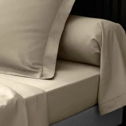 Douceur D'Intérieur Drap Housse Percale Bonnet 30 Cm 200x160cm Marron Claire Naturel New