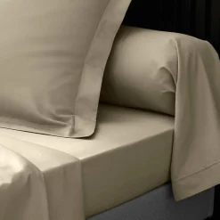 Douceur D'Intérieur Drap Housse Percale Bonnet 30 Cm 200x160cm Marron Claire Naturel New