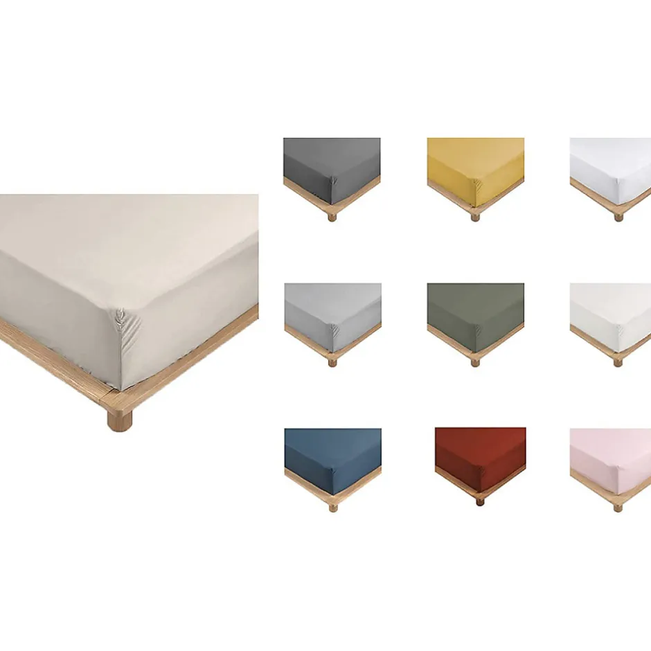 Promolinge Drap Housse Percale Bonnet 30 Cm 190x90cm Marron Claire Naturel Online