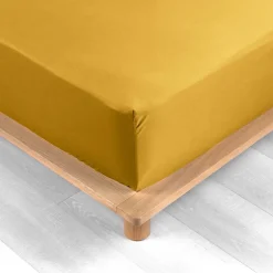 Douceur D'Intérieur Drap Housse Percale Bonnet 30 Cm 200x160cm jaune Clearance