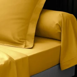 Douceur D'Intérieur Drap Housse Percale Bonnet 30 Cm 200x160cm jaune Clearance