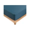 Promolinge Drap Housse Percale Bonnet 30 Cm 190x140cm bleu Discount