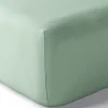 Coton Pur Drap housse percale "Julian" avec bonnet 35 cm toutes dimensions - Julian Céladon - 90 x 190 cm bonnet de 35 cm