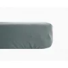 Vent Du Sud Drap housse percale pur coton peigné longues fibres 80 fils/cm² avec bonnet de 35 cm - Lichen - 80 x 200 cm bonnet de