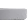 Vent Du Sud Drap housse percale pur coton peigné longues fibres 80 fils/cm² avec bonnet de 35 cm - Perle - 180 x 200 cm bonnet de