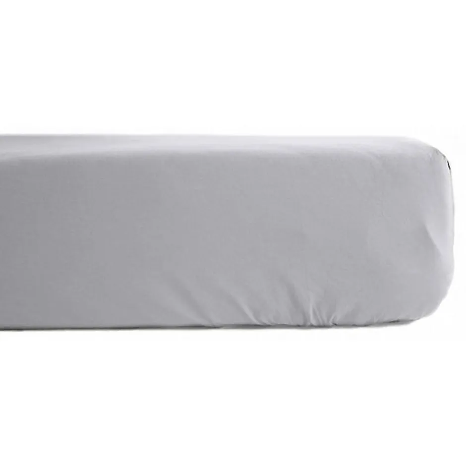 Vent Du Sud Drap housse percale pur coton peigné longues fibres 80 fils/cm² avec bonnet de 35 cm - Perle - 180 x 200 cm bonnet de