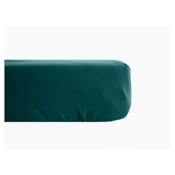 Vent Du Sud Drap housse percale pur coton peigné longues fibres 80 fils/cm² avec bonnet de 35 cm - Bleu canard - 90 x 190 cm bonne Outlet