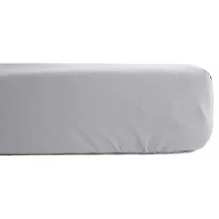 Vent Du Sud Drap housse percale pur coton peigné longues fibres 80 fils/cm² avec bonnet de 35 cm - Perle - 140 x 190 cm bonnet de