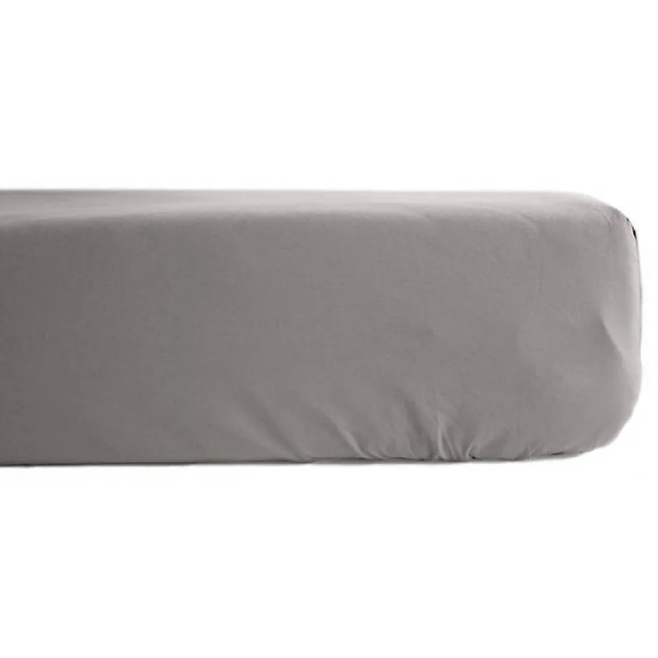 Vent Du Sud Drap housse percale pur coton peigné longues fibres 80 fils/cm² avec bonnet de 35 cm - Cendre - 180 x 200 cm bonnet de Sale