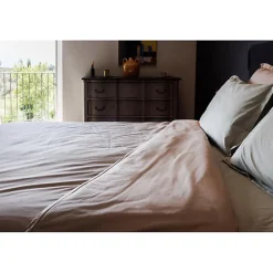 Vent Du Sud Drap housse percale pur coton peigné longues fibres 80 fils/cm² avec bonnet de 35 cm - Ivoire - 80 x 200 cm bonnet de Best