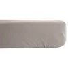 Vent Du Sud Drap housse percale pur coton peigné longues fibres 80 fils/cm² avec bonnet de 35 cm - Lin - 140 x 190 cm bonnet de 35 Online