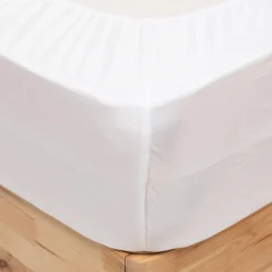Atmosphera Créateur D'Intérieur Drap housse Priscia blanc 160x200cm - Atmosphera