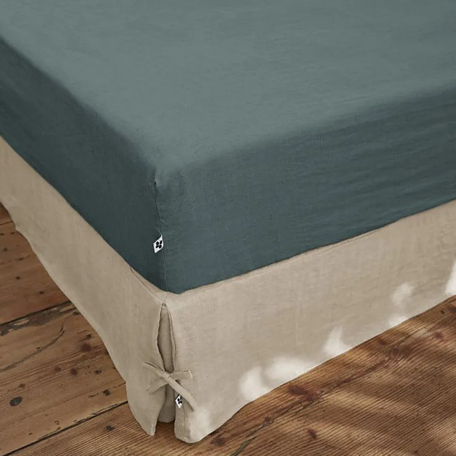 L'Effet Papillon Drap housse "Soline" toutes dimensions Lin lavé - Soline Ardoise - 160 x 200 cm bonnet de 30 cm Best