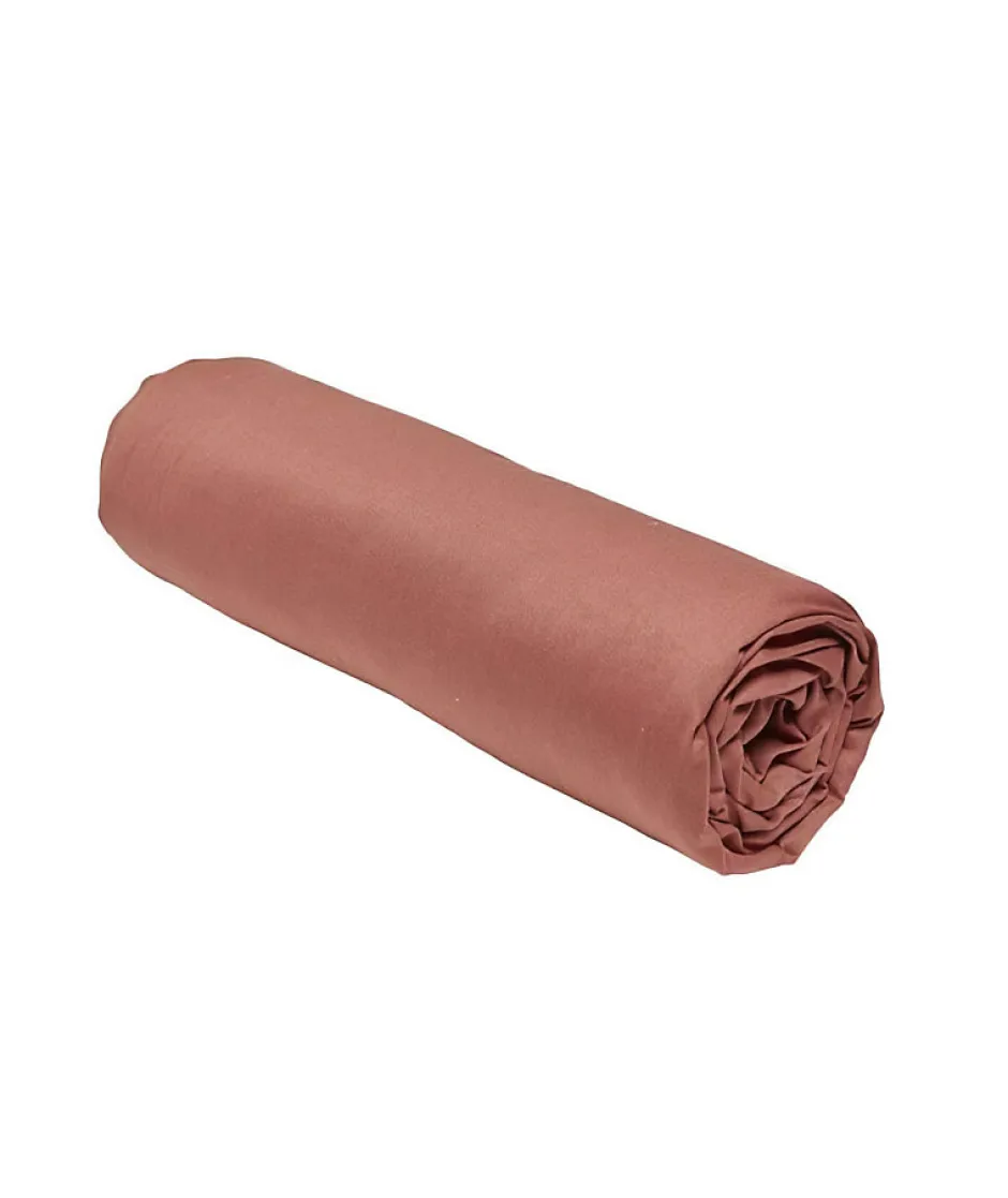 Todays Tools Drap housse TODAY Essential - 140 x 190 cm - 2 personnes - 100% Coton uni - Terracotta Hot