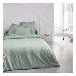 Todays Tools Drap housse TODAY Essential - 140 x 200+30 cm - 2 personnes - 100% Coton uni - Celadon