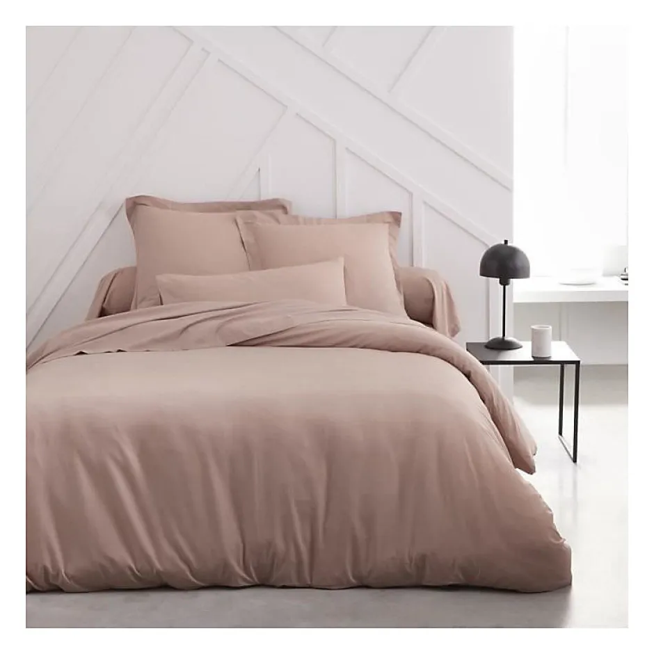 Todays Tools Drap housse TODAY Essential - 140 x 200+30 cm - 2 personnes - 100% Coton uni - Rose des sables