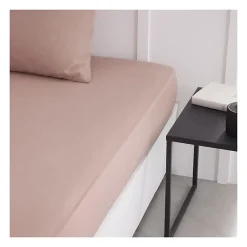 Todays Tools Drap housse TODAY Essential - 140 x 200+30 cm - 2 personnes - 100% Coton uni - Rose des sables