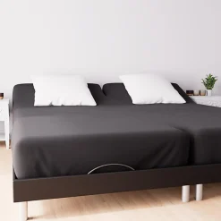 Soleil D'Ocre Drap housse TPR en coton 57 fils 2x80x200 cm UNI noir, par Online