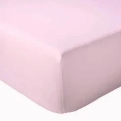 Tradilinge Drap Housse Uni bonnet 30 cm 100% Coton (140x190 cm - Rose Clair)