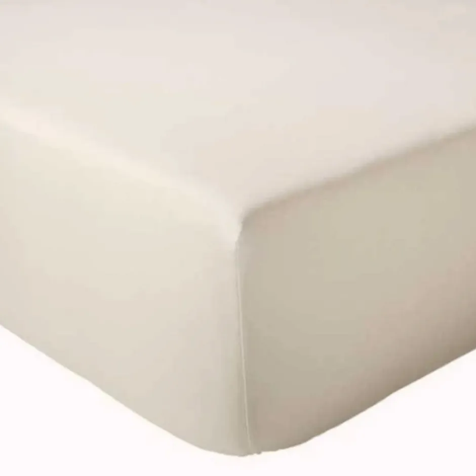 Tradilinge Drap Housse Uni bonnet 30 cm 100% Coton (140x190 cm - Ecru) Sale