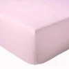 Tradilinge Drap Housse Uni bonnet 30 cm 100% Coton (90x190 cm - Rose Clair)