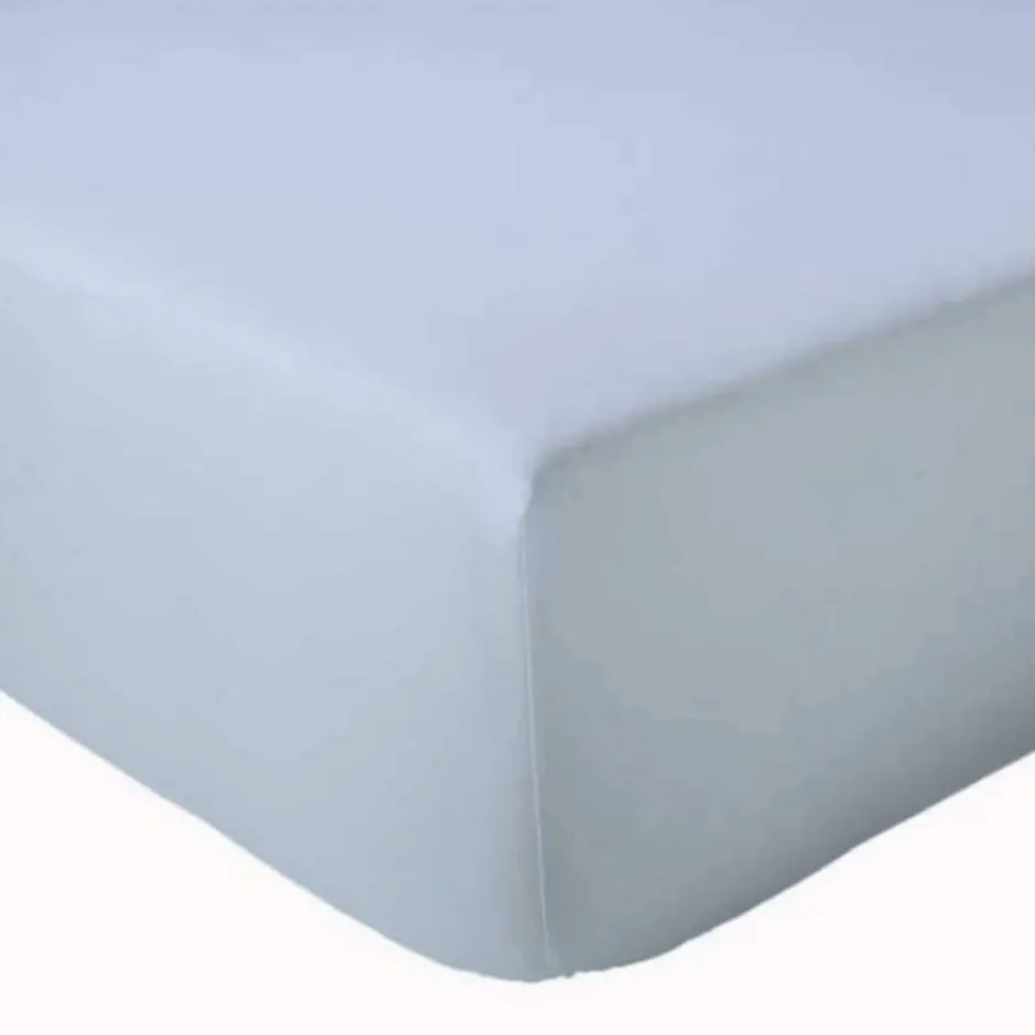 Tradilinge Drap Housse Uni bonnet 30 cm 100% Coton (180x190 cm - Bleu)