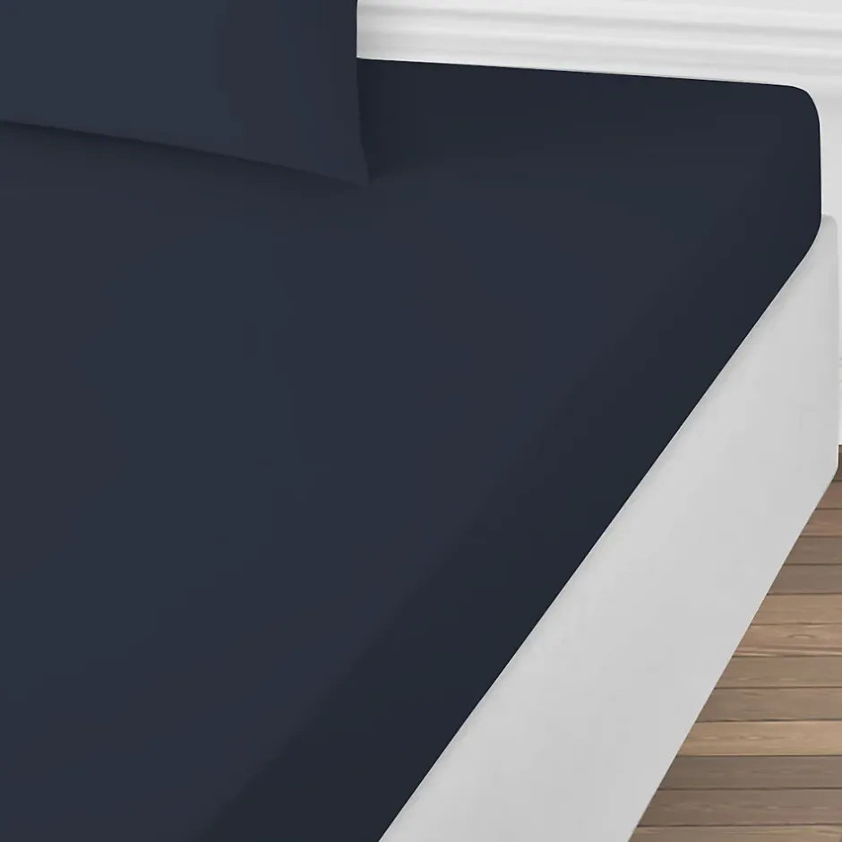 Future Home Drap housse uni en coton 57 fils 140x200cm