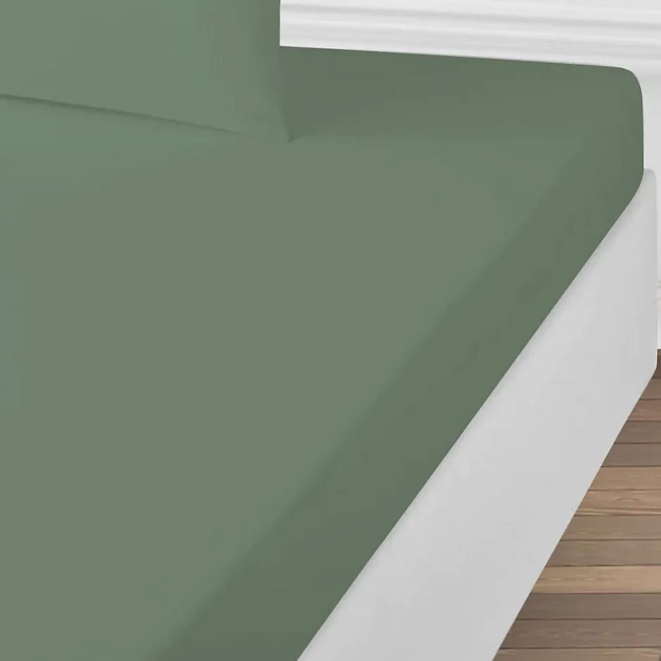 Future Home Drap housse uni en coton 57 fils 140x200cm Sale