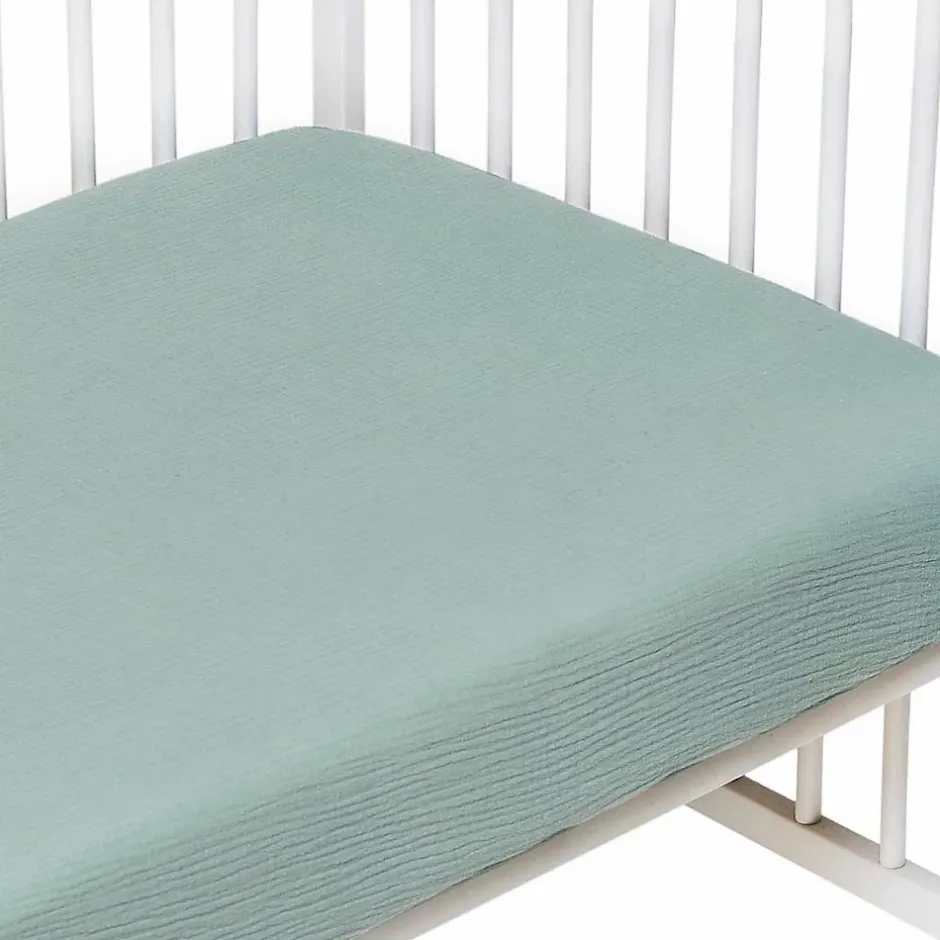 Sevira Kids Drap housse uni en gaze de coton
