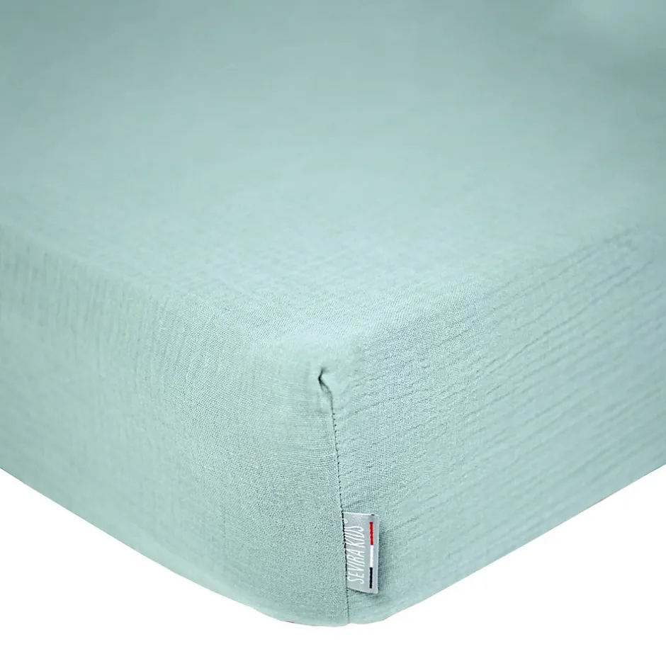 Sevira Kids Drap housse uni en gaze de coton Discount