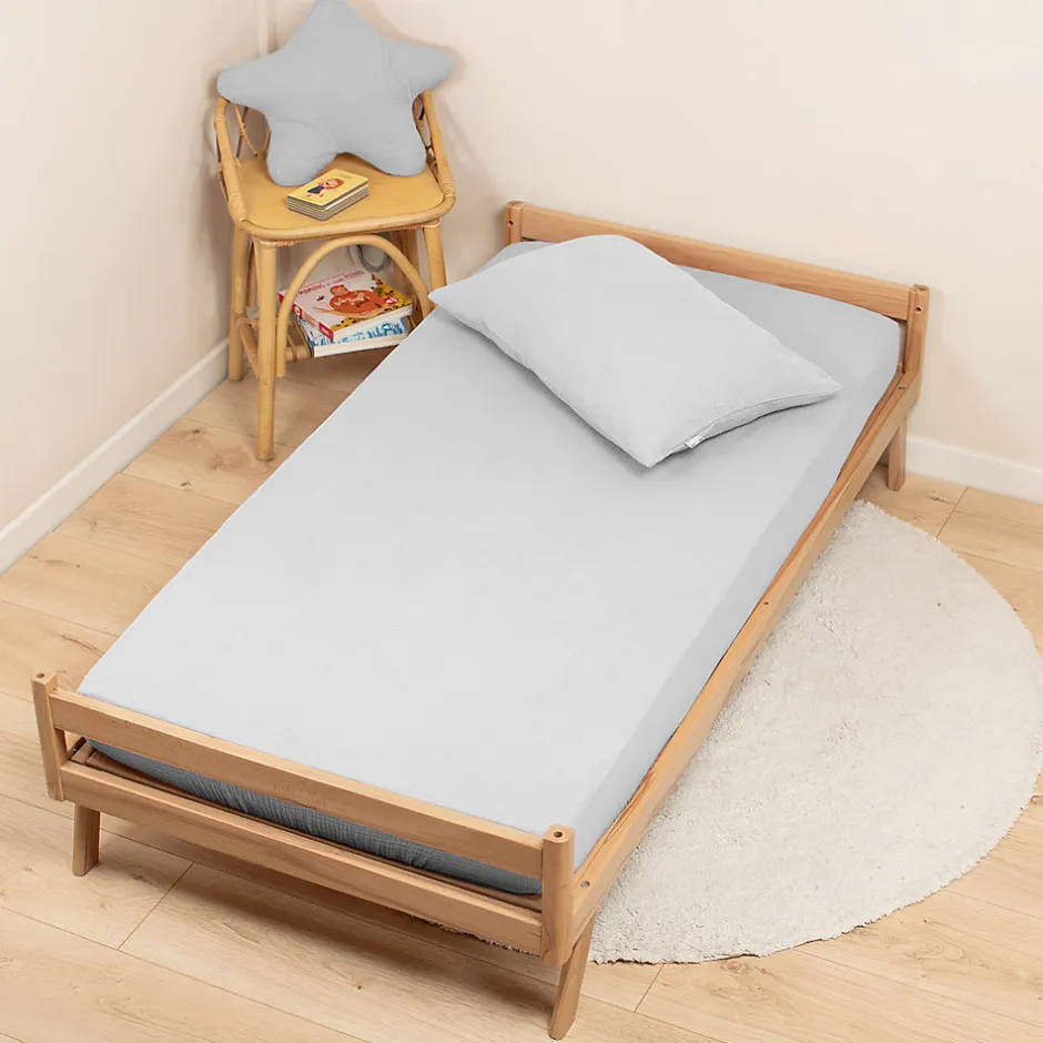 Sevira Kids Drap housse uni en gaze de coton