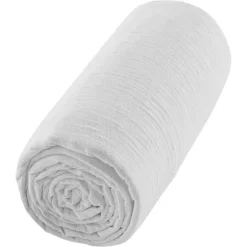 Sevira Kids Drap housse uni en gaze de coton