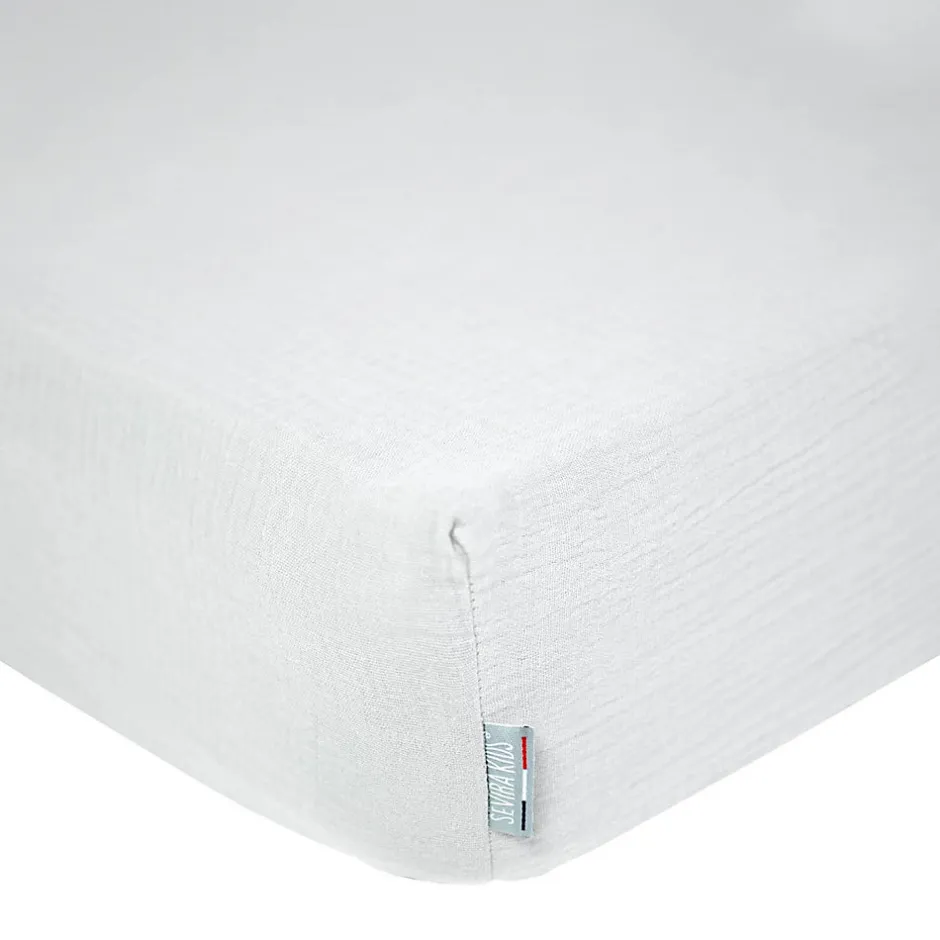 Sevira Kids Drap housse uni en gaze de coton