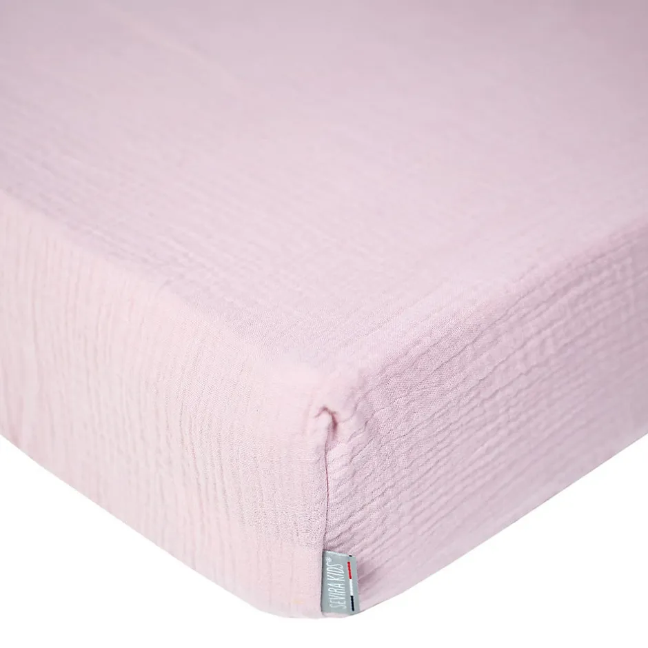 Sevira Kids Drap housse uni en gaze de coton