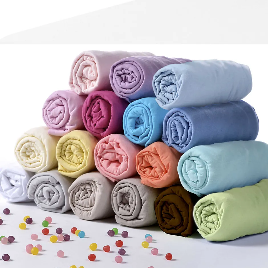 Domiva Drap housse uni en jersey (40x80 cm - Bleu ciel)