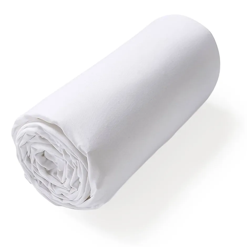 Linnea Drap housse uni 160x200 cm bonnet 40 cm coton ALTO blanc Outlet
