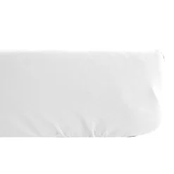 Linnea Drap housse uni 140x190 cm bonnet 35 cm percale de coton MANOIR blanc Neige