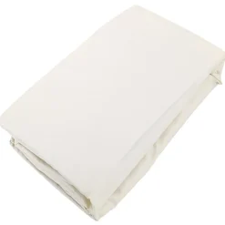 Linnea Drap housse uni 80x200 cm bonnet 35 cm percale de coton MANOIR Ivoire