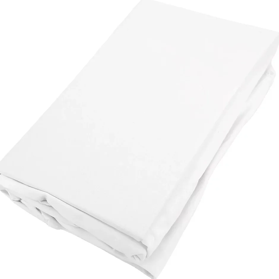 Linnea Drap housse uni 160x200 cm bonnet 35 cm percale de coton MANOIR blanc Neige Clearance