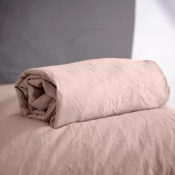 Linnea Drap housse uni 160x200 cm MILA 100% polyester micro lavée rose poudré Hot