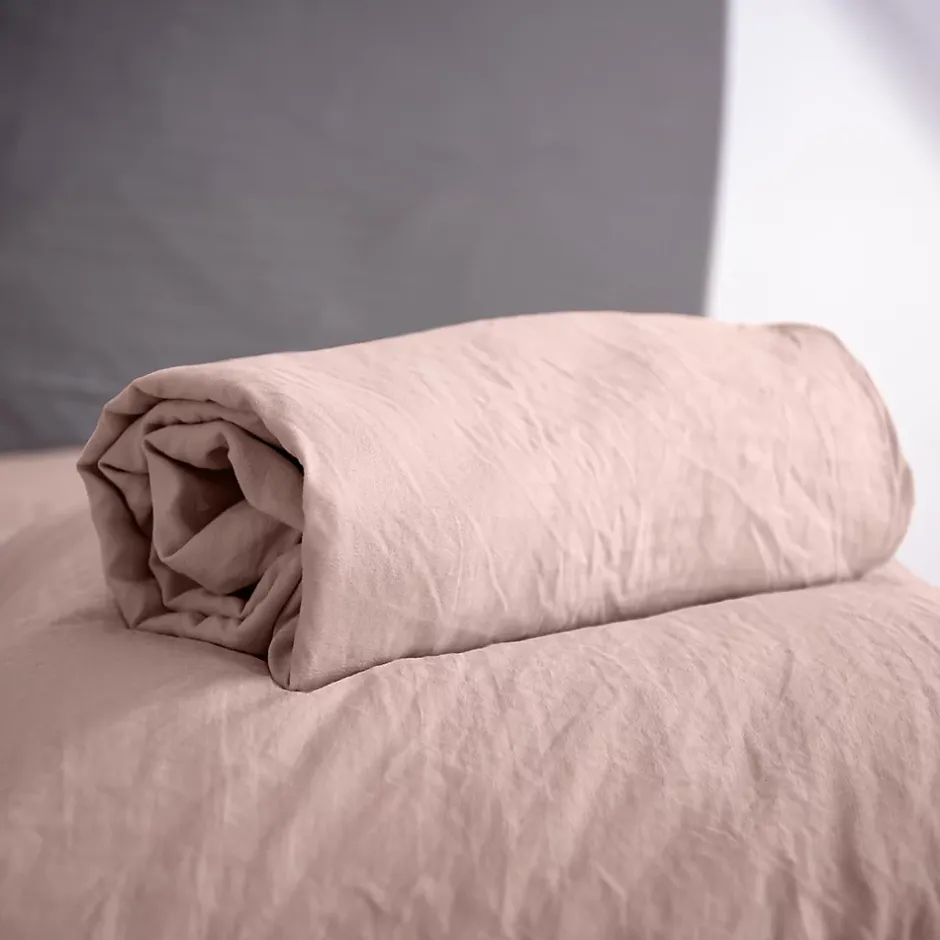 Linnea Drap housse uni 160x200 cm MILA 100% polyester micro lavée rose poudré Hot